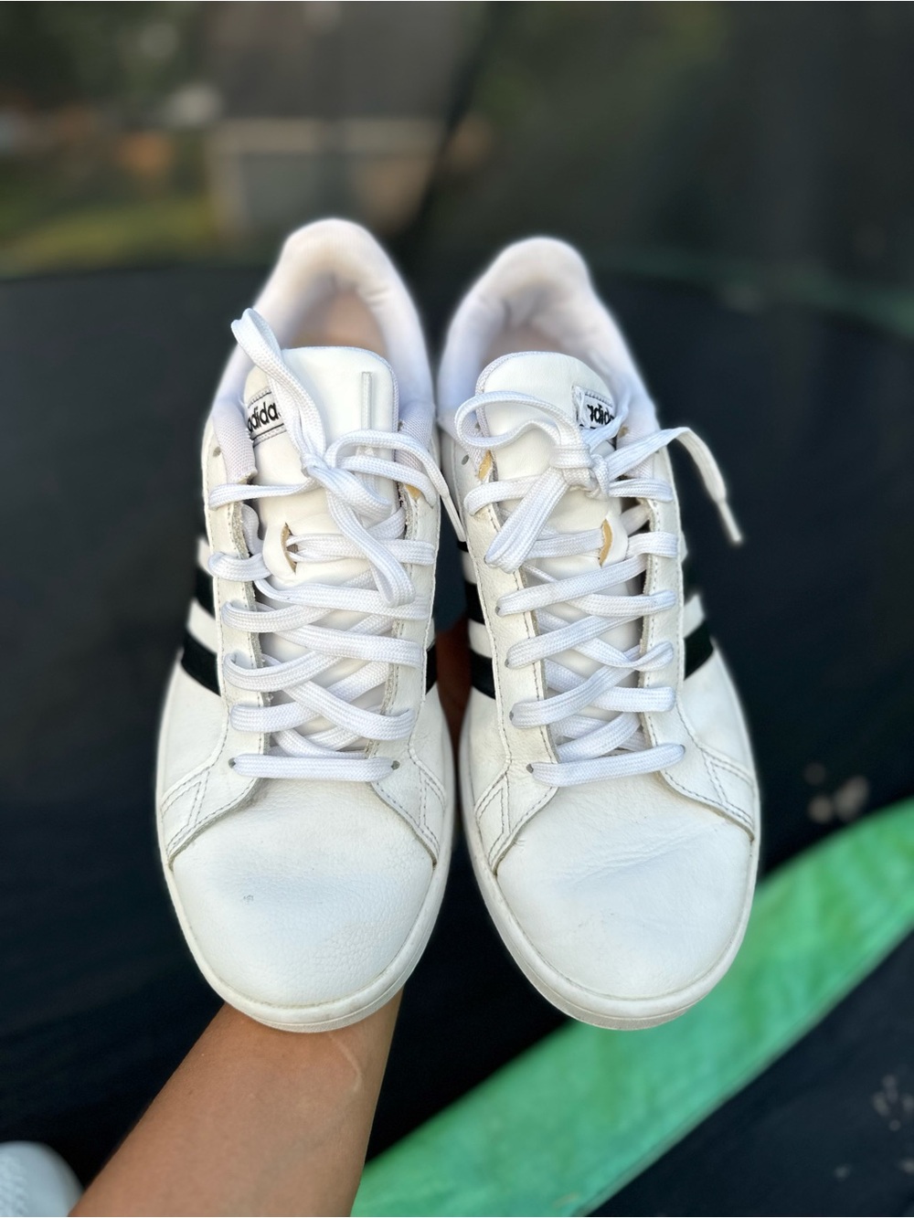 adidas White Sneakers with Black Three-Stripes